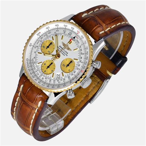 breitling navitimer gold 18k|Breitling Navitimer gold bezel.